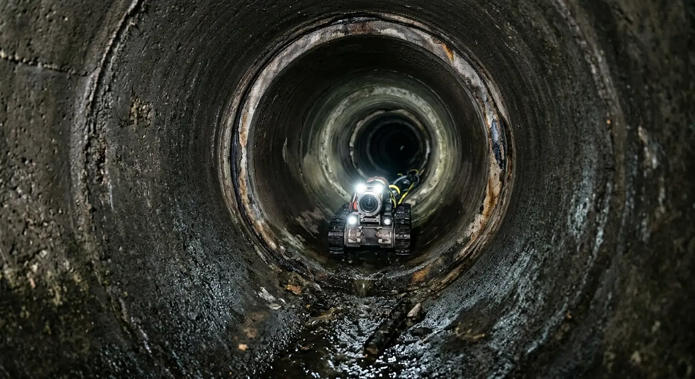Robotic sewer camera inspecting pipe interior for Sewer Line Repair in Fairview Park